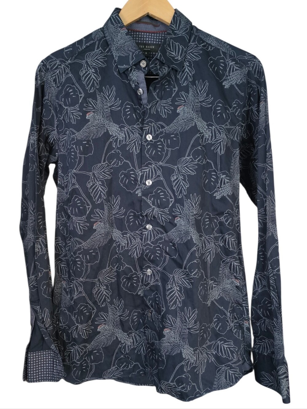 Ted Baker London Navy Printed Button-Up Shirt